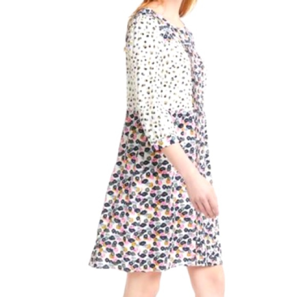 BODEN Hopscotch Poppy Meadow Pintuck Preppy Dress in Ivory size 10L - Picture 5 of 14